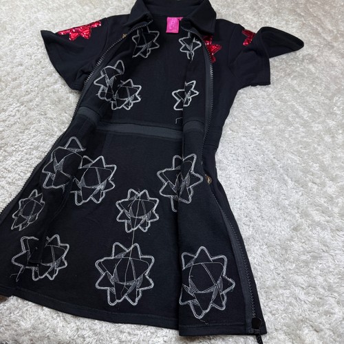 Queen of Sparkles Mini Dress XS Bow Applique Rhinestone Zip Front Christmas - Picture 12 of 15