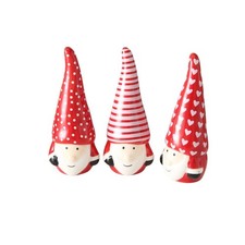 Nikolaus Weihnachtsmann Deko Figur Keramik rot  Weihnachten 3er Set