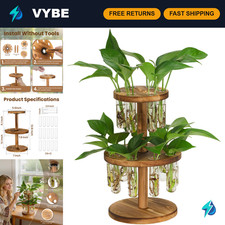 15 Tube Plant Propagation Station with Wooden Stand - Indoor Garden Decor