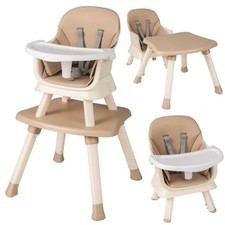 Costway 6-in-1 Baby High Chair with 5-Point Harness and Removable Tray