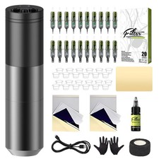 Tattoo Gun Kit - Tattoo Kit Complete with Rotary Machine Pen, 1500mAh Battery Po