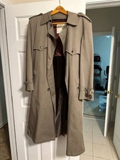 Towne by London Fog  Double-Breasted Trench Coat Gray with Full Liner