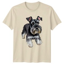 Schnauzer Dogs Animals Mens T-Shirt Womens Tee Graphic Unisex Top