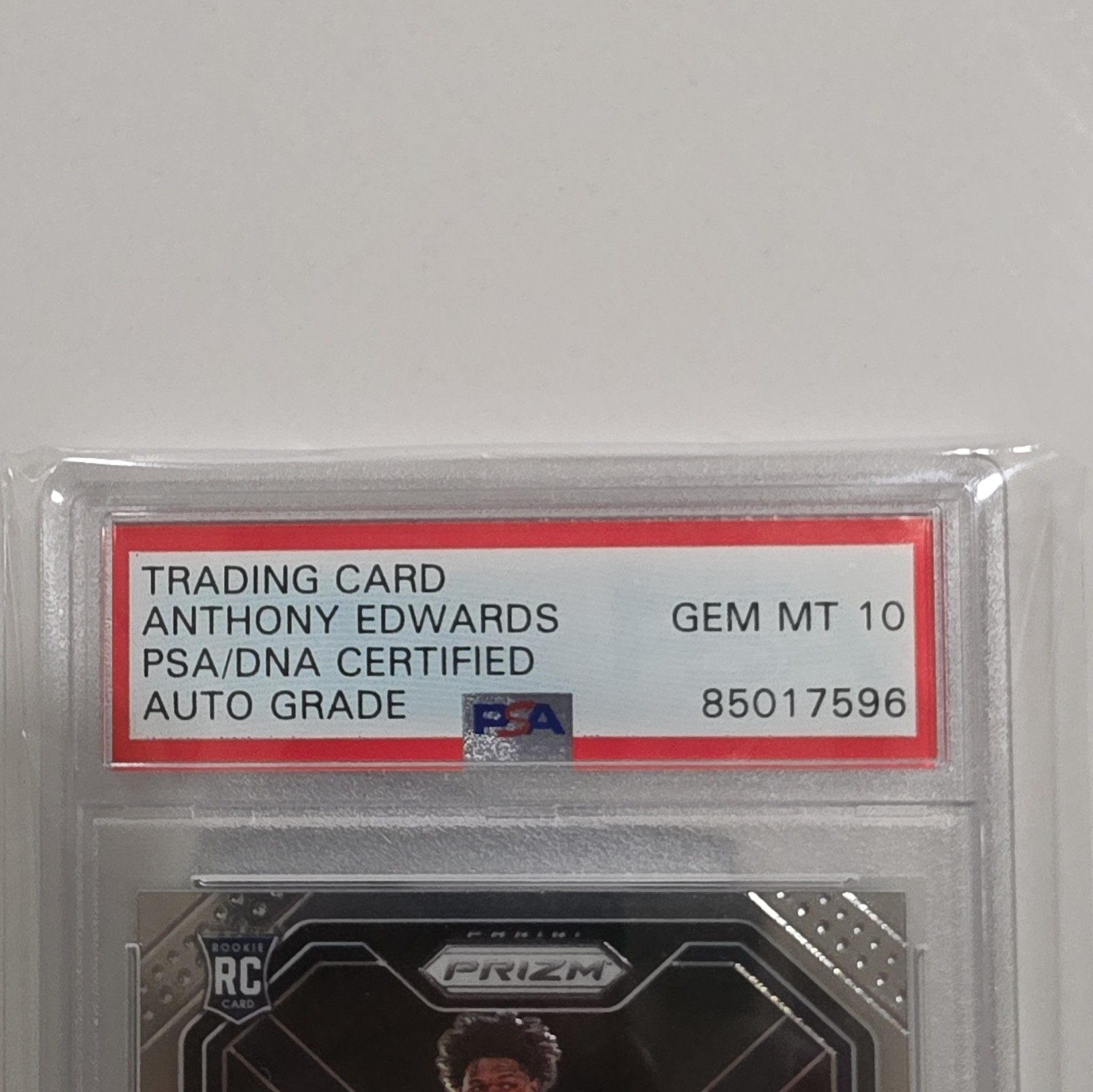 Panini 2020-21 Prizm RC Auto #258 Anthony Edwards PSA/DNA 10 view 3