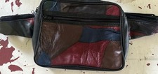 Vintage Patchwork Leather Boho Fanny Pack Multi Colored Bohemian Belt Bag