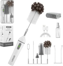 Electric Bottle Cleaner Pro, 11 in 1 Baby Bottle Brush, Drying Rack, Sponge Bott