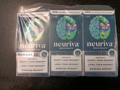 3 boxes - Neuriva Memory 3D Brain Health (30 Capsules) 06/27