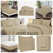 US Choice Bedding Collection 600 Thread Count Egyptian Cotton Taupe Solid