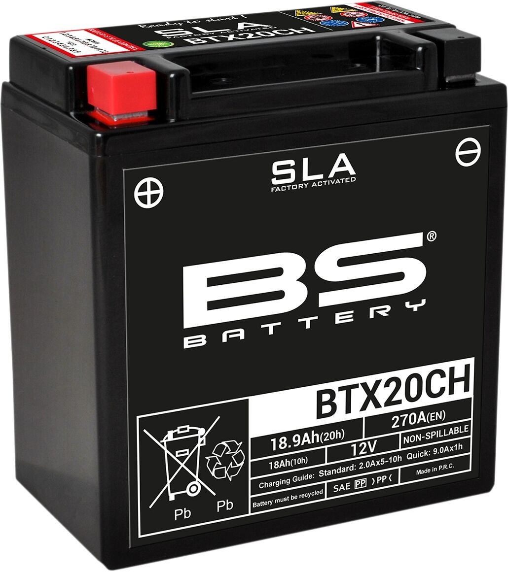 Batterie BS BTX20CH 300766 accumulateur Premium scellé antichoc pour grosse cylindrée
