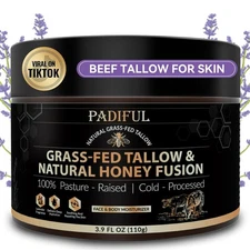 Beef Tallow for Skin - Homemade Beef Tallow and Honey Balm Moisturizer - Natural