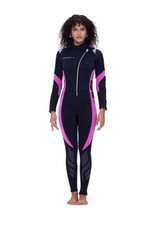 SEASKIN Wetsuit Womens Size XSmal Black Fuschia Sea Skin Scuba Diving Suit XS
