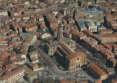 France Aerial View of Toulouse and Basilica Saint-Sernin Alain Perceval Postcard