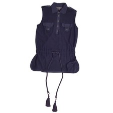 Salvatore Ferragamo Women's Sleeveless Wool Knit Sweater XS Navy Used MOLO-0