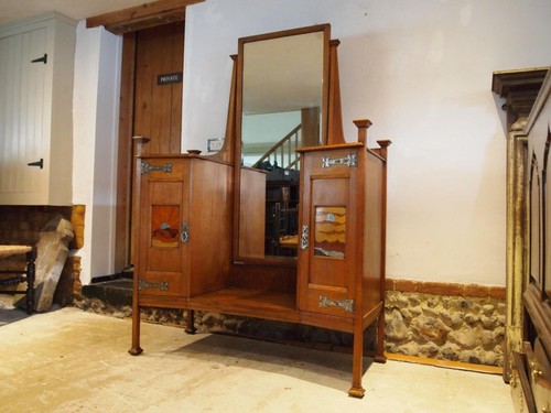 Dressing table outstanding Arts & Crafts Oak manner of E A Taylor c1900 - Picture 14 of 16
