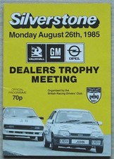 SILVERSTONE 26 Aug 1985 VAUXHALL GM OPEL DEALER TROPHY MEETING BRDC Programme