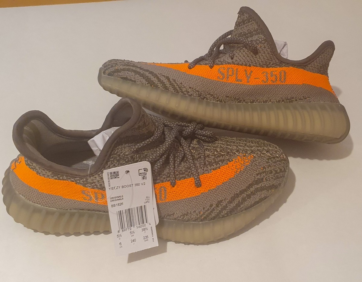 350 Yeezy Boost V2 Ladies Size 5.5 New with tags grey neon orange EU size 38.5 | eBay UK