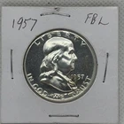 1957 P 50C Franklin Half Dollar Uncirculated 90% Silver