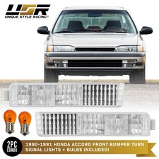 Jdm Front All Clear No Amber Bumper Signal Light For 90-91 Honda Accord Dxlxex