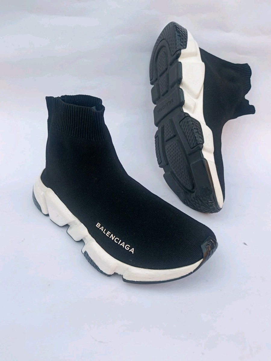 BALENCIAGA Speed Trainer Women's Size 36 Black Knit Sneakers