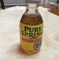 Rare Vintage Pure Spring TONIC WATER bottle, 170 Ml From Canada, Styrofoam Label
