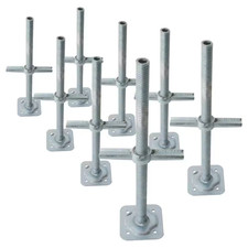 24-Inch Galvanized Steel Adjustable Leveling Jacks with Heavy-Duty Base Plate...