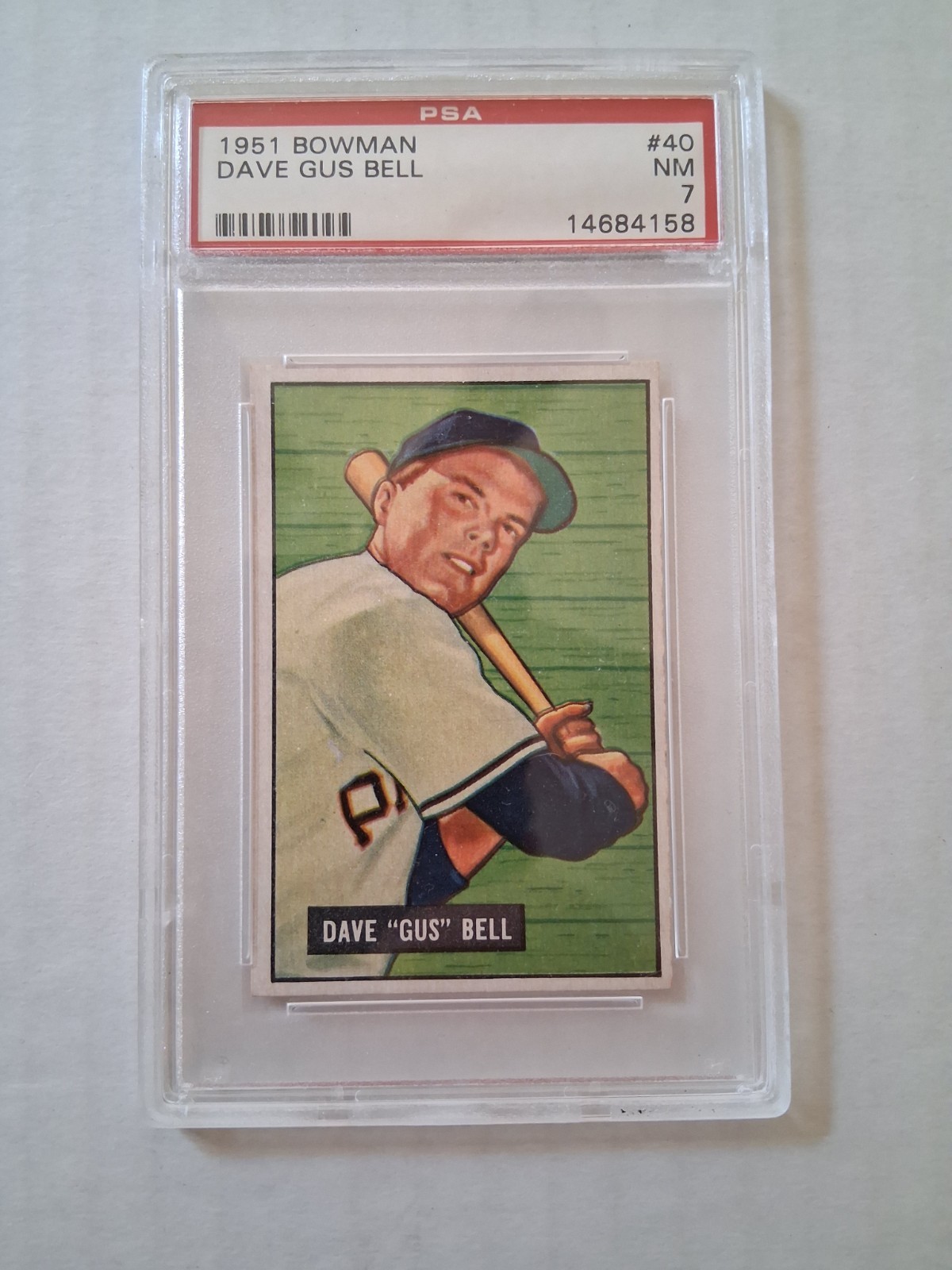 1951 Bowman #40 Dave Gus Bell PSA 7 NM RC Cincinnati Reds Rookie Kluszewski ⚾️