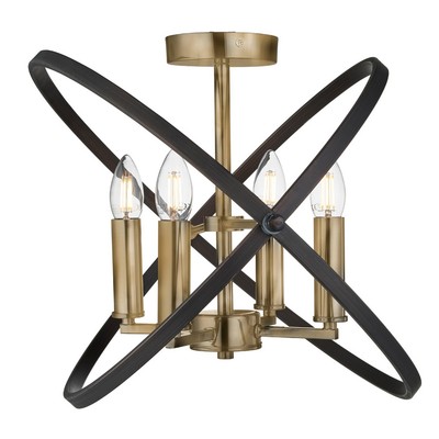 4 Leuchten Bronze Metalloptik Halb Unterputz Deckenleuchte mit Lampenfassungen