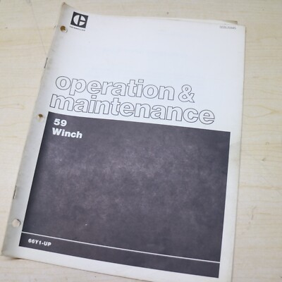 CAT Caterpillar 59 WINCH Operation Operator Maintenance Manual owner book guide