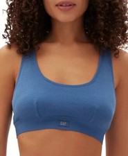 Gap GapBody Women's Ribbed Logo Comfort Racerback Bra True Navy Size Medium