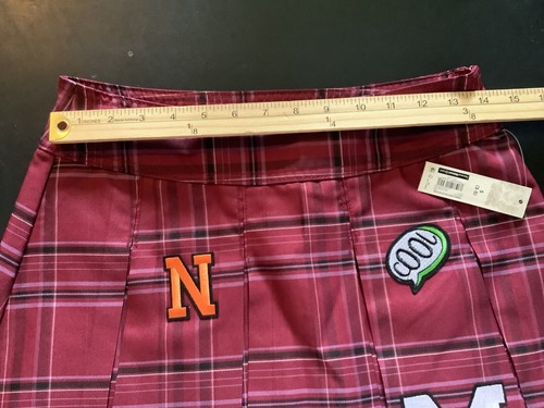 NOBO Tennis skirt Juniors size 3-5 Sm Burgundy Plaid side zip Patches Skater NEW - Bild 7 von 8