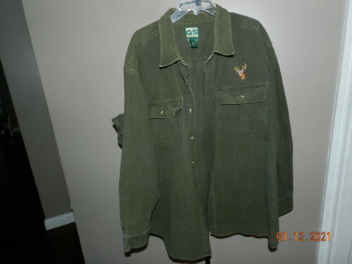 Gander Mountain Mens Camo Button Up Hunting Shirt Size XL Green