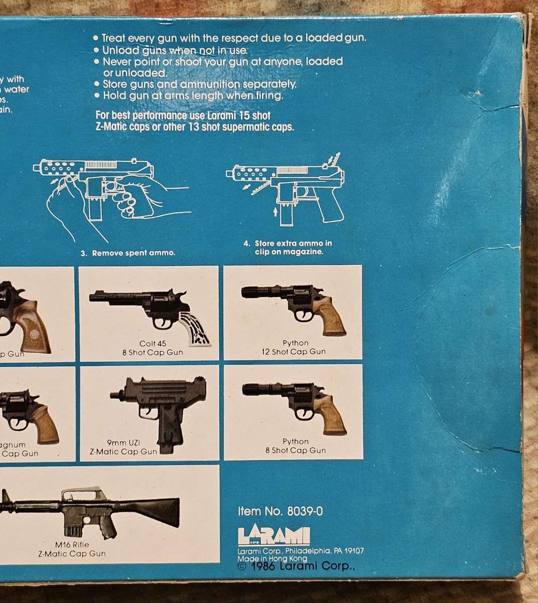 Larami TEC-9 Z-MATIC Cap Gun # 8039-0 New Sealed NOS Rare 1986