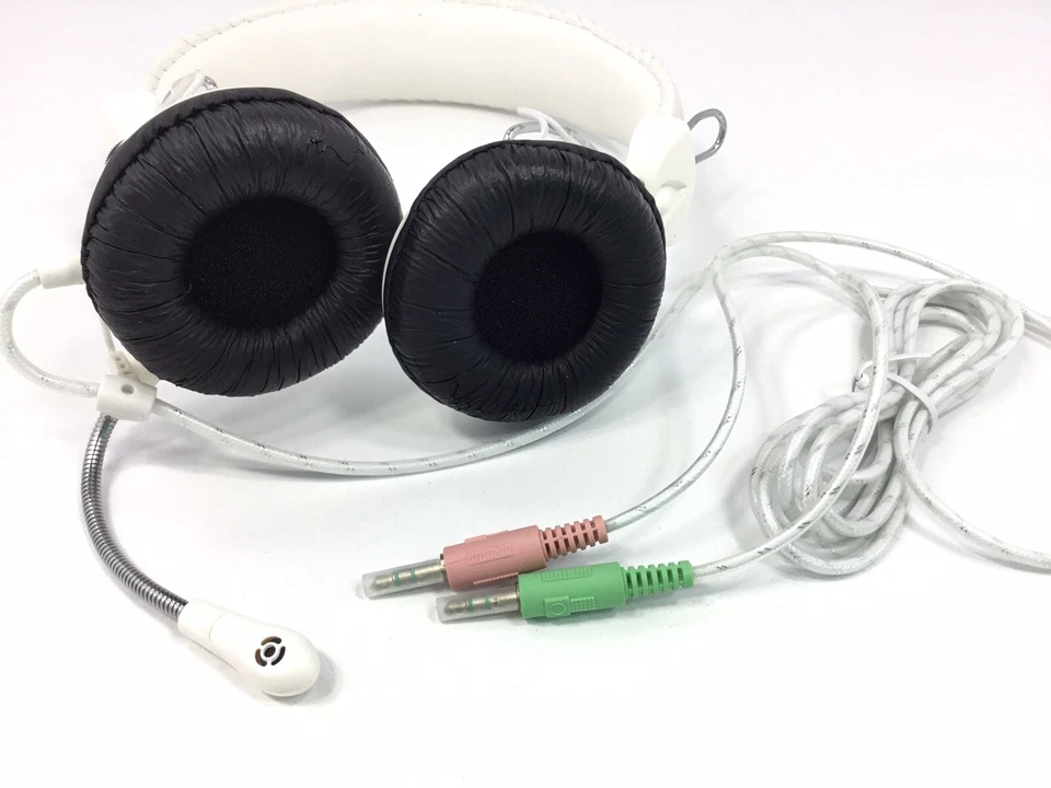 NUEVOS AURICULARES GE WHITE AUDIO GAMING COMPUTADOR LIMPIO PROBADO FUNCIONA Foto 3 de 4