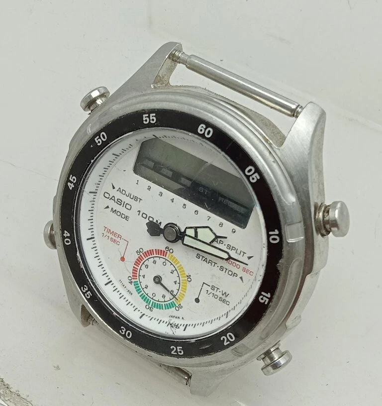 Casio 373 AW-600 Ana Digi 1/1000S Chronograph Watch For Parts SFN30ALI3 - Image 2 of 4