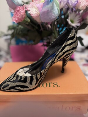 Captivators Wild Pair Black/Gold High Stilletos With Original Box Sz 8 XC