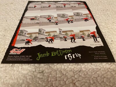 PSK22 SKATEBOARDING ADVERT/PICTURE 11X8'' ENUFF SKATEBOARDS - JACOB BETTINSON