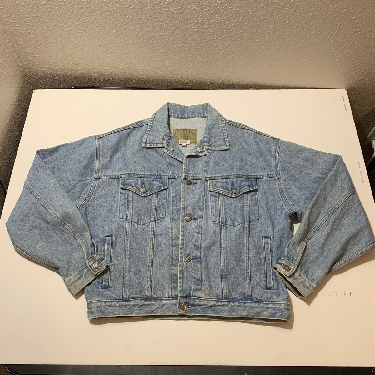 Vintage GAP Denim Jean Jacket 90s Distressed Grunge Fashion Vintage GAP Denim Jean Jacket 90s Distressed Grunge Fashion