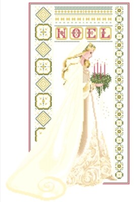 SCHEMA KREUZSTICH KELTISCH WEISS CROSS STITCH LADY CHRISTMAS AUF USB DVD MICRO SD