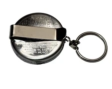 Vintage Key-Bak West Coast Retractable Key Chain Stainless With Belt Clip USA