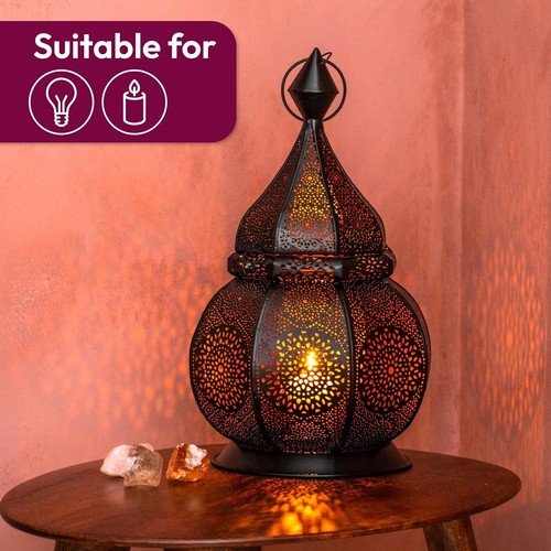 Moroccan Table Candle Lamp, Floor Bedside Lamp, Lighting Home Decor Lamps - Picture 5 of 10