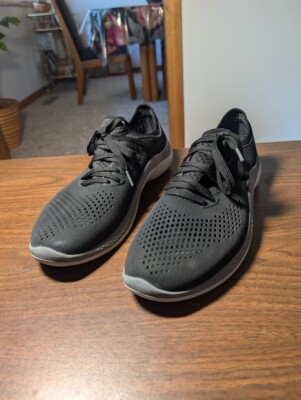 Crocs Literide 360 Pacer Black Grey Mens 12 Casual Lifestyle Shoe 206715