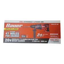BAUER 20V Brushless 1" D-Handle SDS Plus Type Rotary Hammer TOOL ONLY (2241C-B)