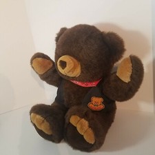 Vintage, JC Penney Holiday Collection Plush, 24", Brown Teddy Bear, Vest Bandana