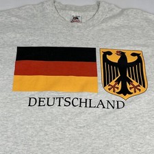 Vintage Single Stitch T Shirt Sz Large Deutschland Fruit Of The Loom Made In USA