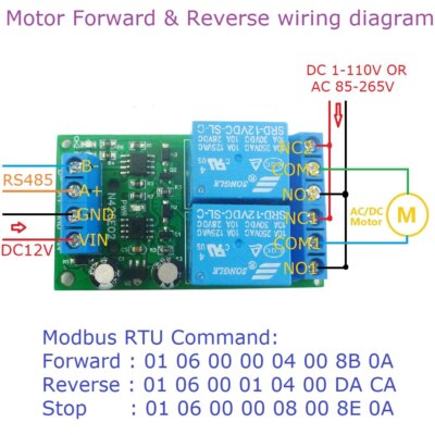 4 PCS Mini Dc 12V 2Ch Rs485 Relay Board Modbus Rtu Switch Module Board