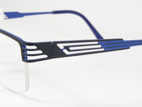 OU 53.525 02 Matt Black /Blue UNIQUE RARE EYEGLASSES GLASSES 53-20-145mm Germany - Picture 5 of 11