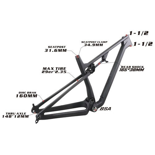 Fahrrad Mountainbike 29er MTB Vollfederung Carbonrahmen XC T1000 FM061 - Bild 4 von 16