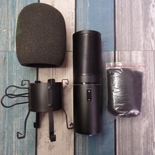 Condenser Microphone with Shock Mount and Extra Foam TESTED - Black