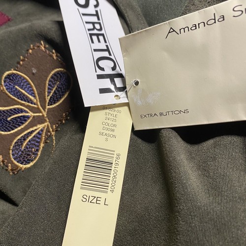 NWT Amanda Smith Army Green Overall Maxi Dress Size L - Picture 7 of 7