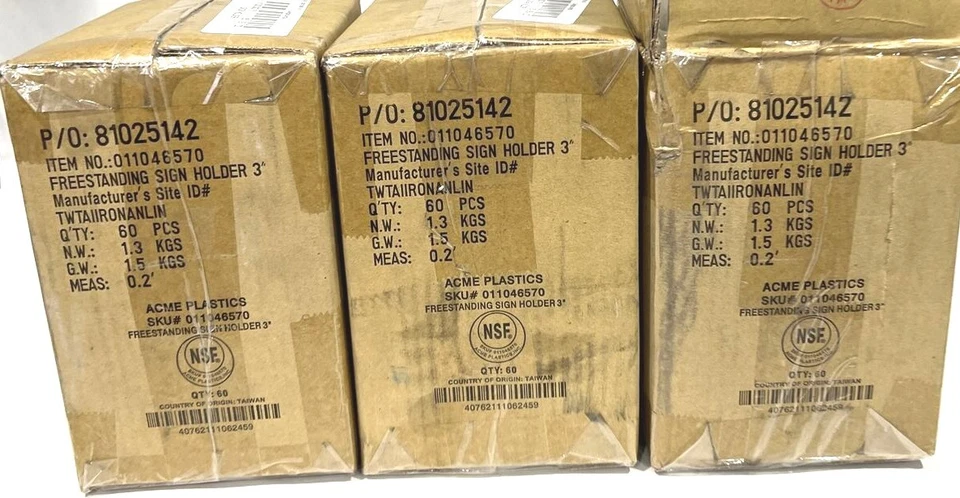 Freestanding Sing Holder 3" Metal NSF 81025142 (Lot of 180) - Image 3 of 4